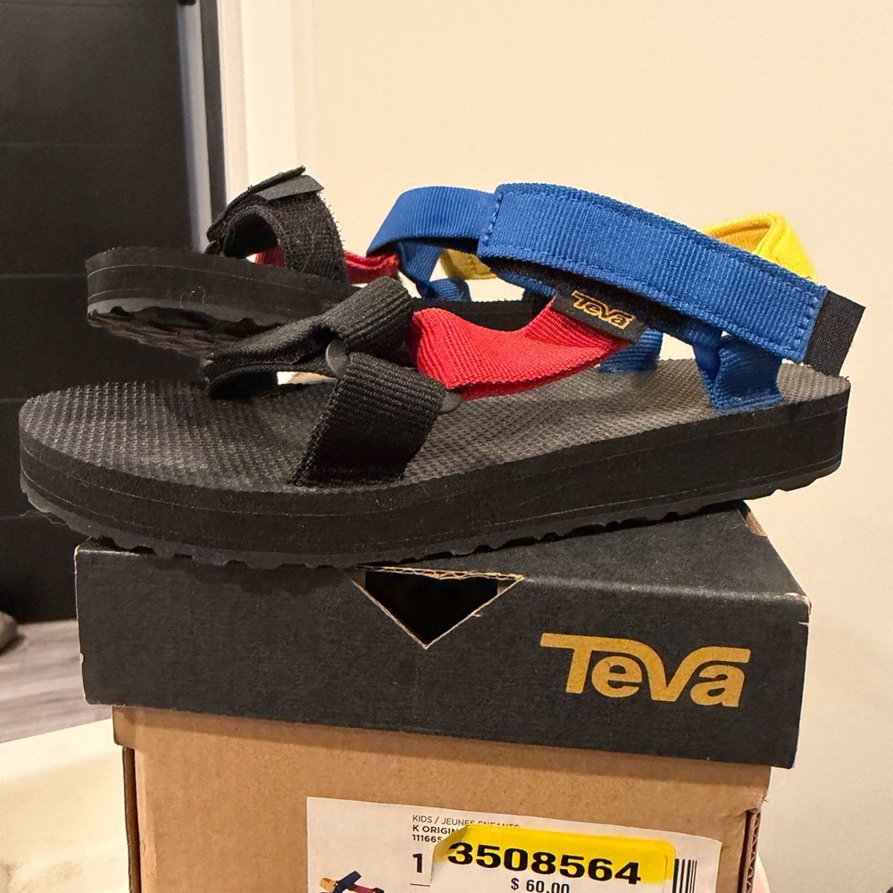 Teva Kids' Black, Red, Blue, and Yellow Sandals